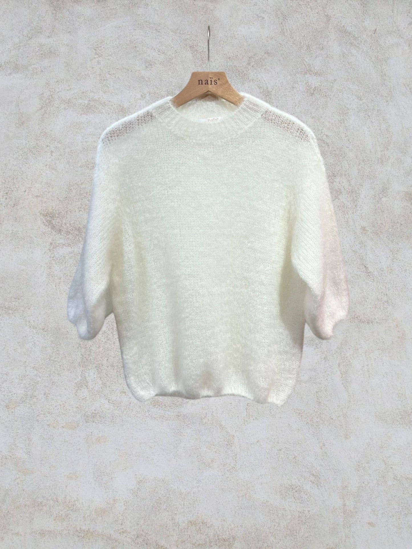 The Ecru Mohair Crew Sweater