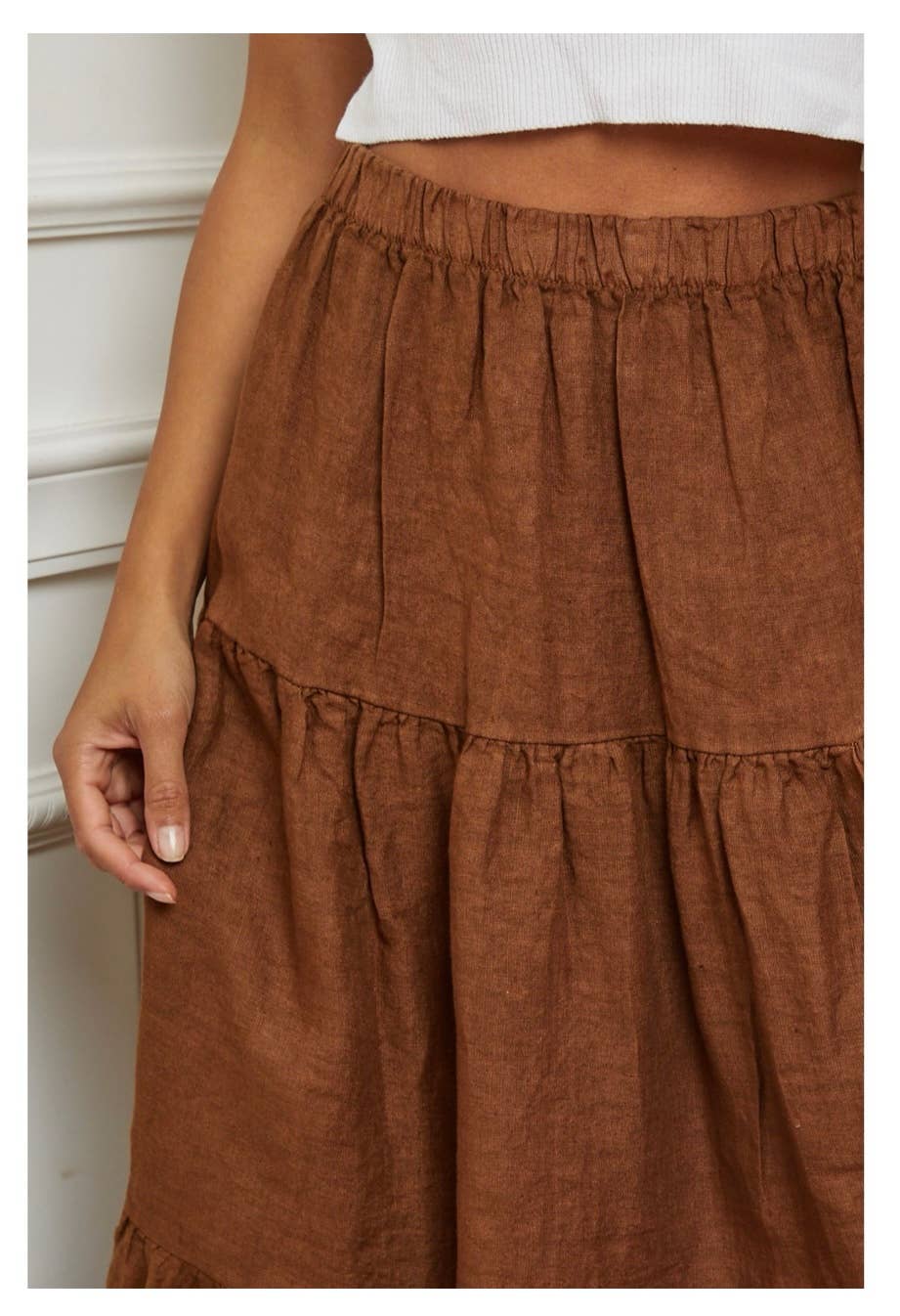 The Tobacco Linen Skirt