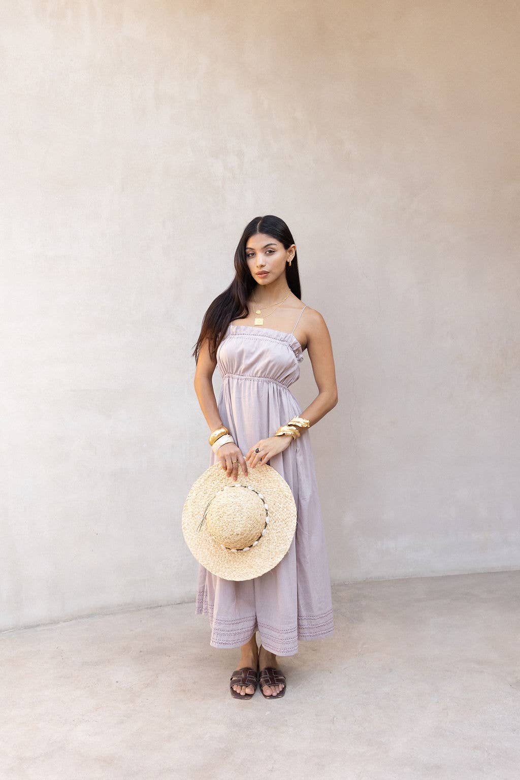 French Lavender Cotton Voile Maxi