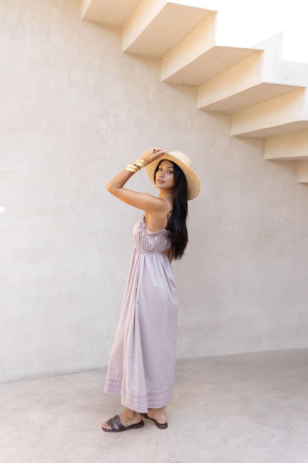 French Lavender Cotton Voile Maxi