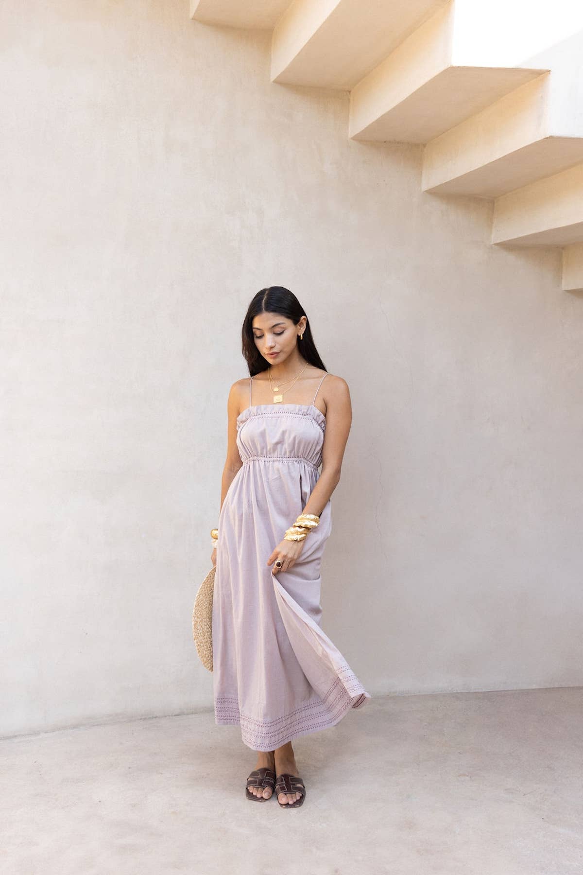 French Lavender Cotton Voile Maxi