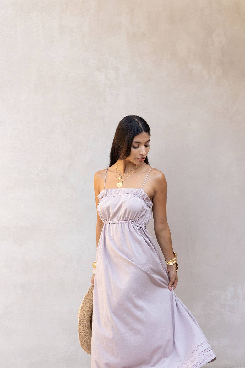 French Lavender Cotton Voile Maxi