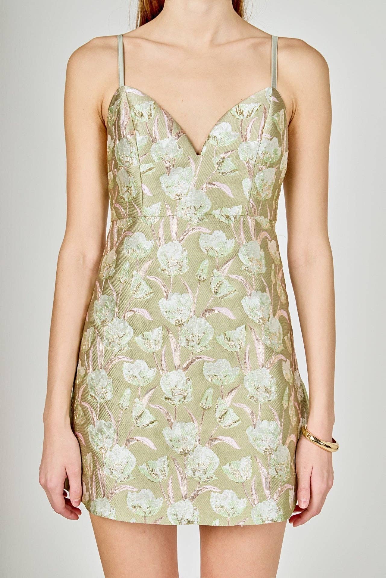 The Floral Jacquard Mini Dress