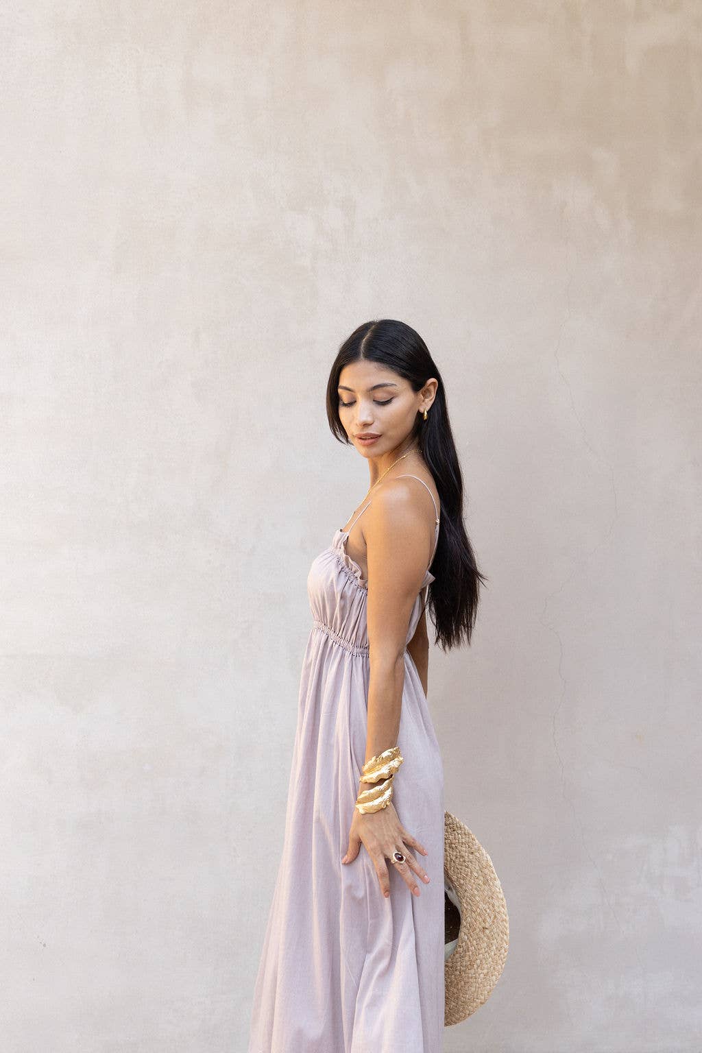 French Lavender Cotton Voile Maxi