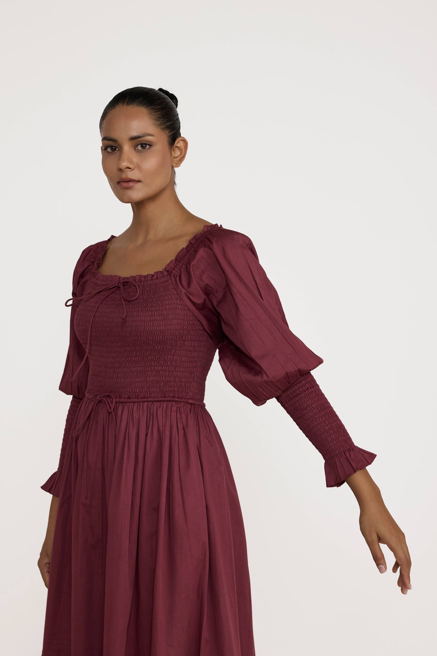 The Smocked Mulberry Midi Dress