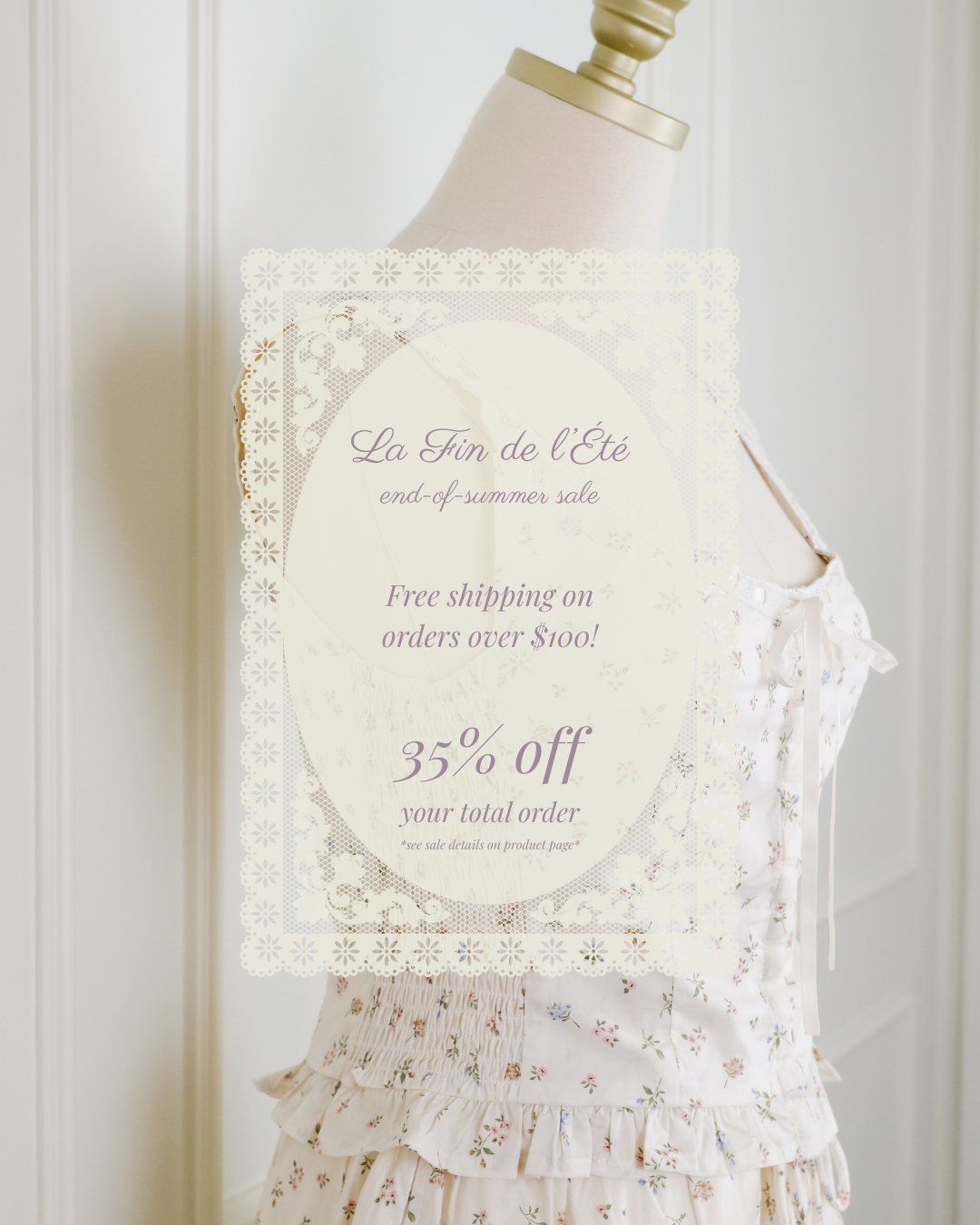 End of summer sale, 35% off automatically at checkout now through September 13th