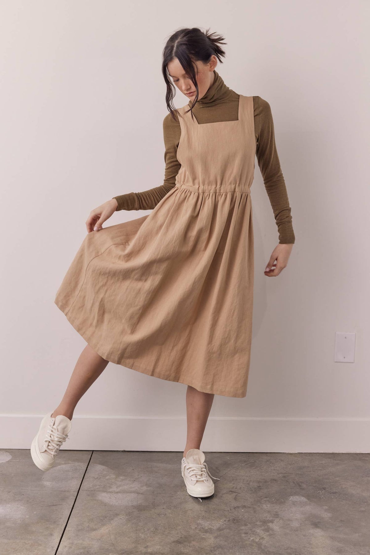 Harvest Pinafore Midi Dress
