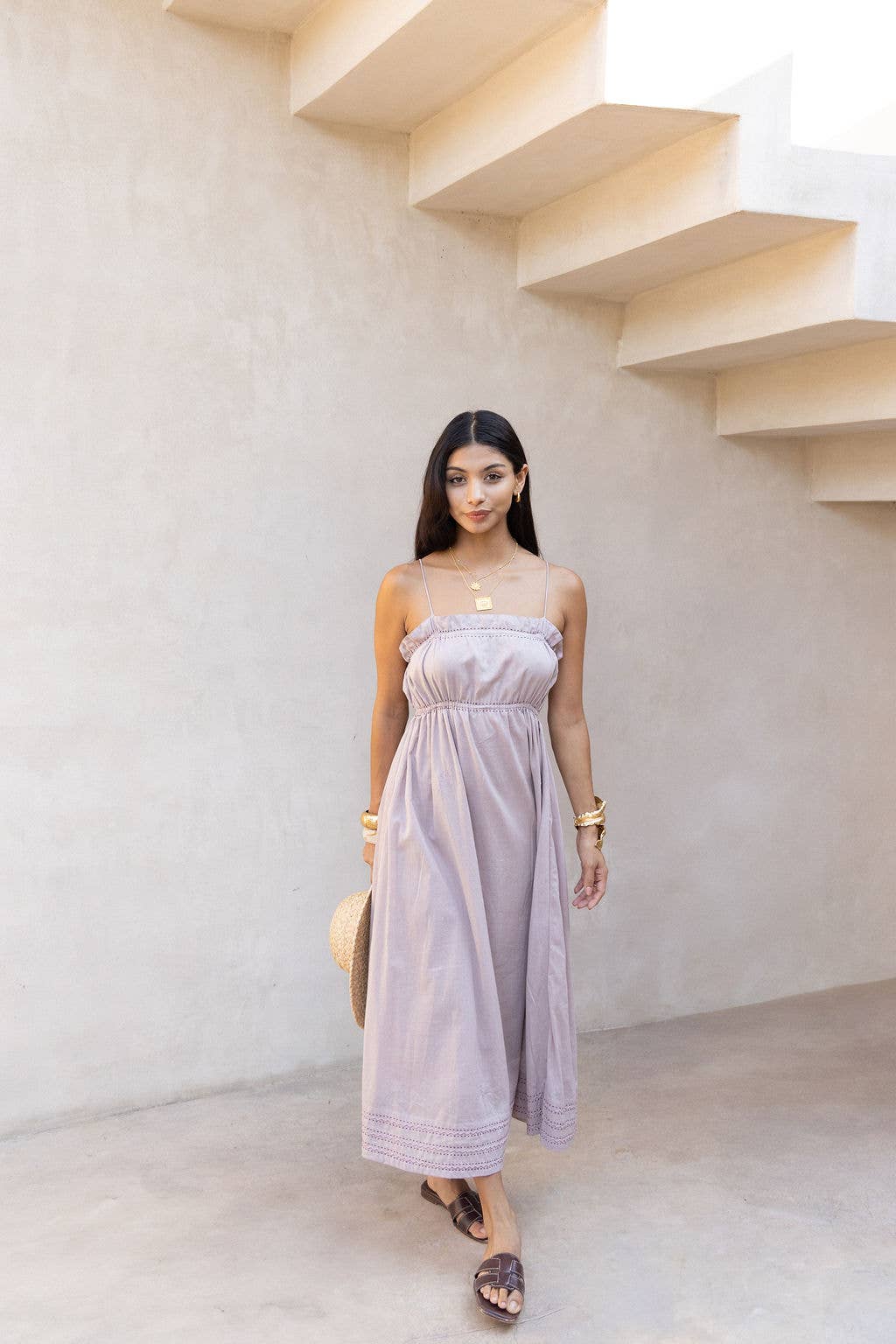 French Lavender Cotton Voile Maxi