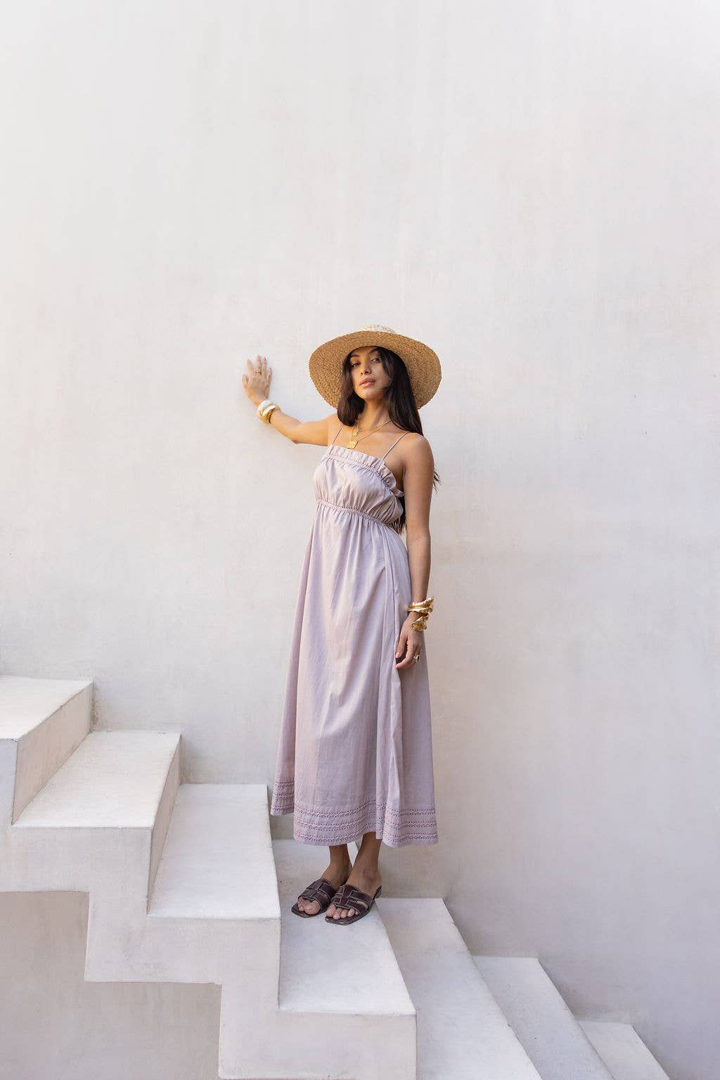 French Lavender Cotton Voile Maxi