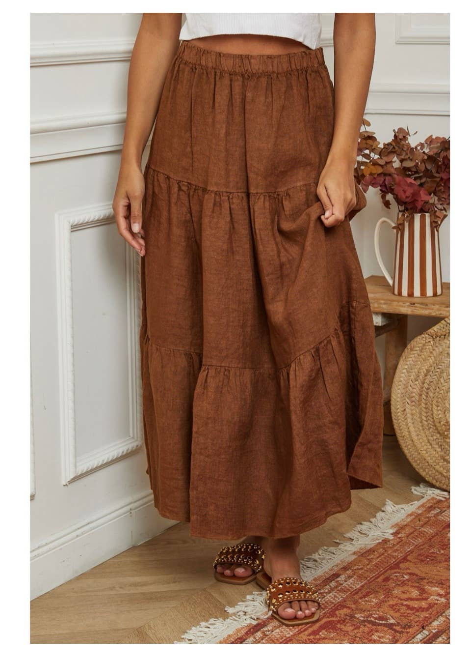 The Tobacco Linen Skirt