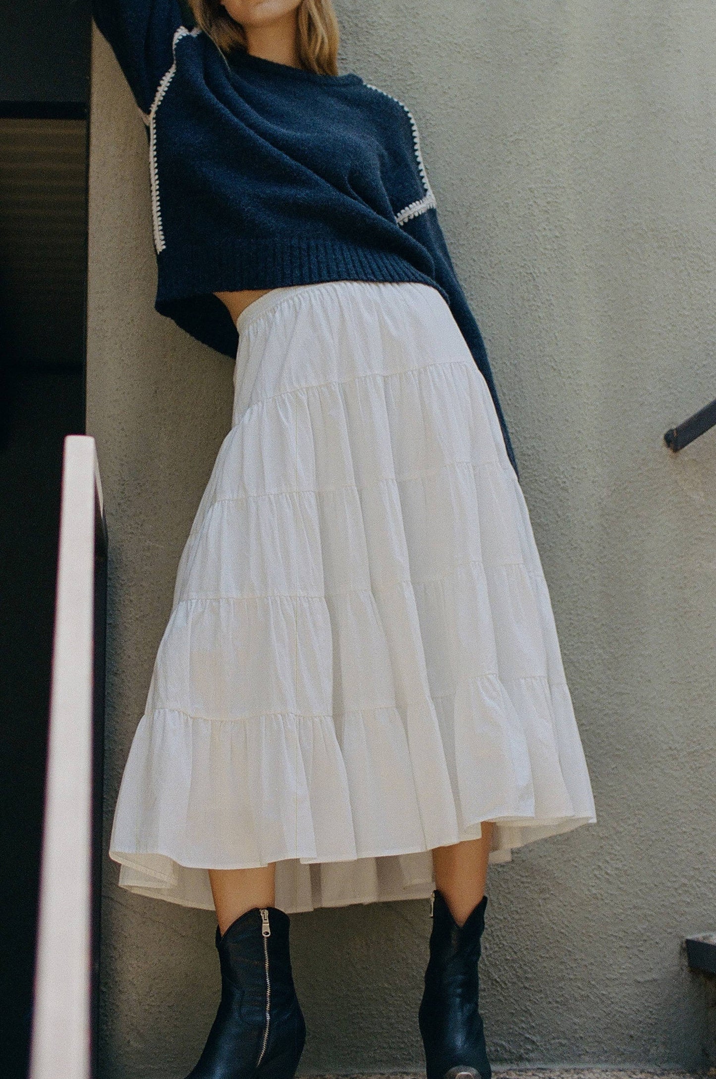 The Cloud Cotton Midi Skirt