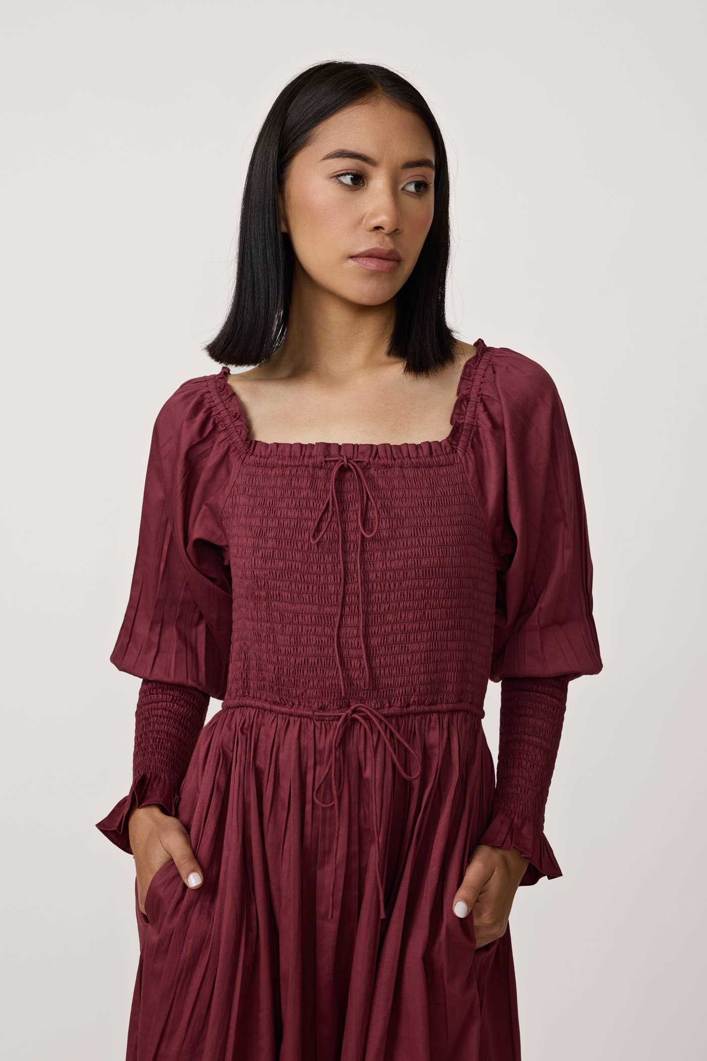 The Smocked Mulberry Midi Dress