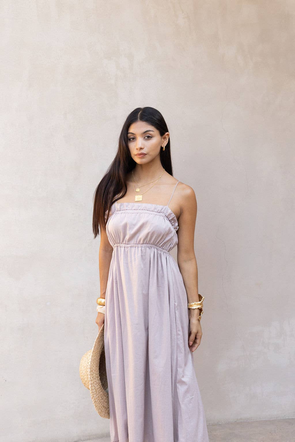 French Lavender Cotton Voile Maxi